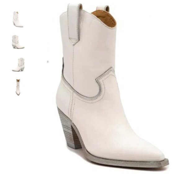 GOLO Off-White Genuine Sheep skin upper and Genuine Pig inside Western Boots - Picture 13 of 16